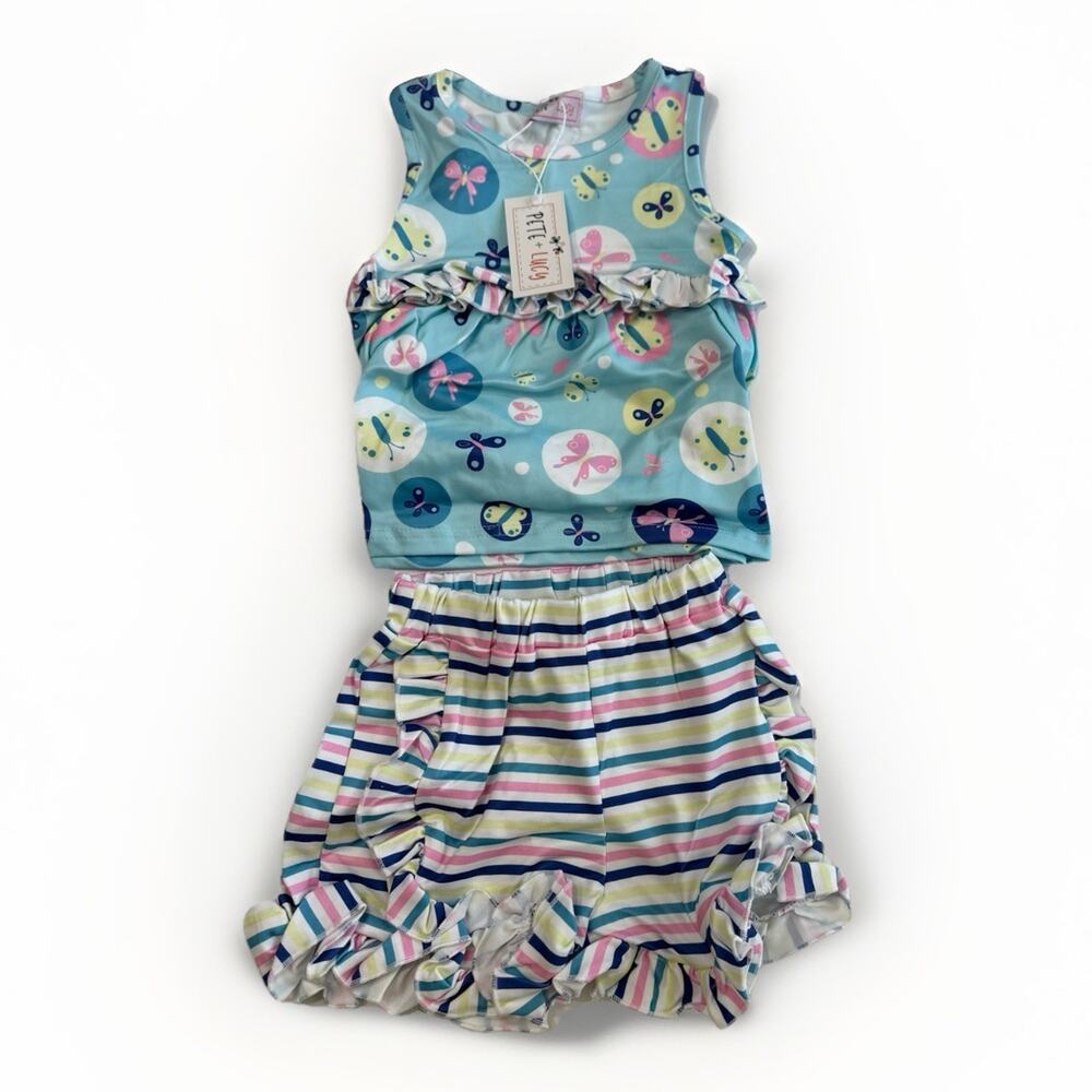 Pete & Lucy Playful Butterflies Baby Outfit Size 6-12 Months NWT